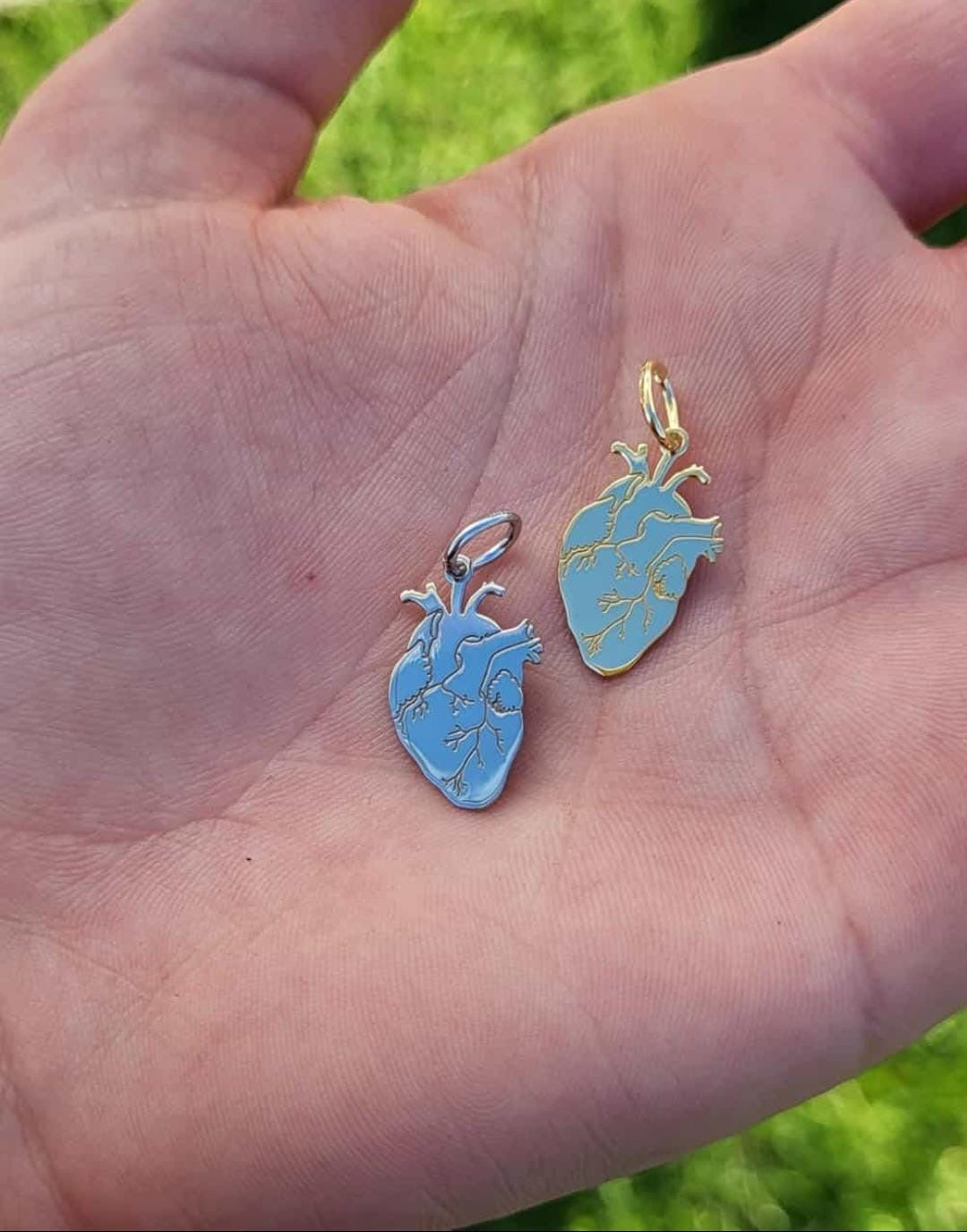 Cuore anatomico argento 925