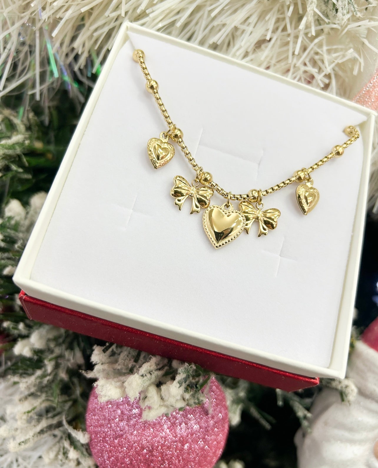 Bracciale fiocco e cuore