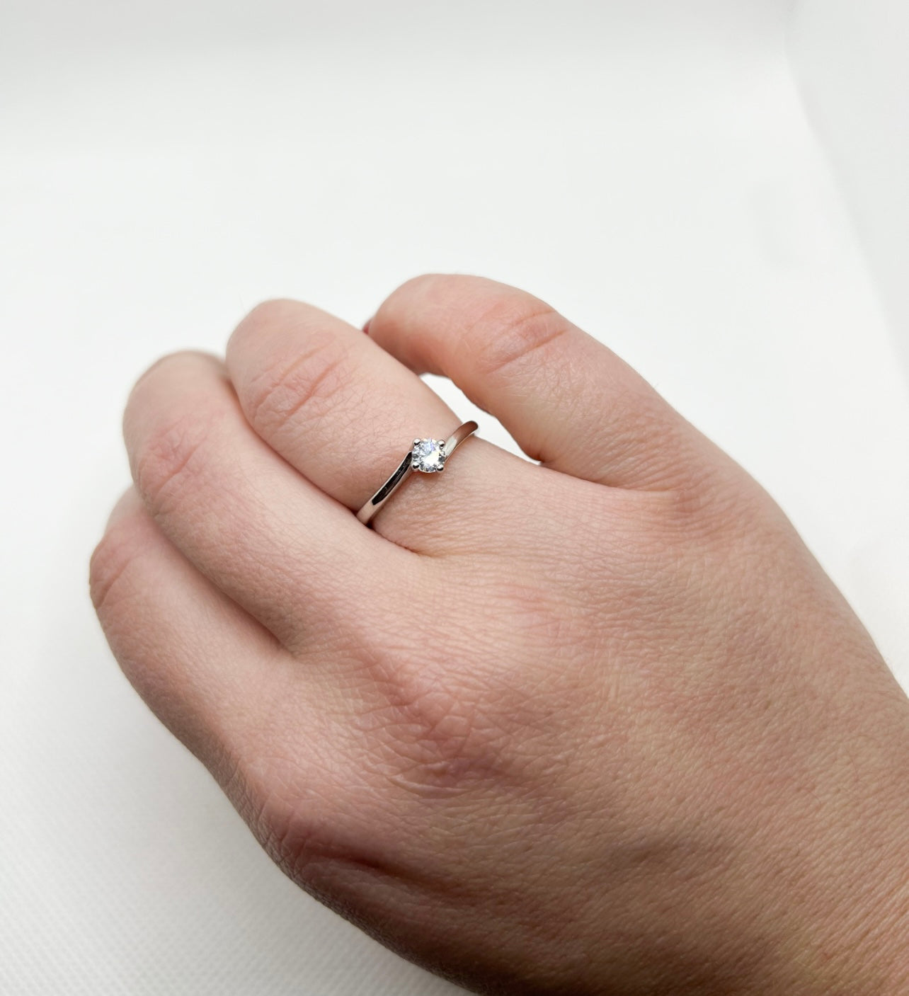 Solitario in argento 925